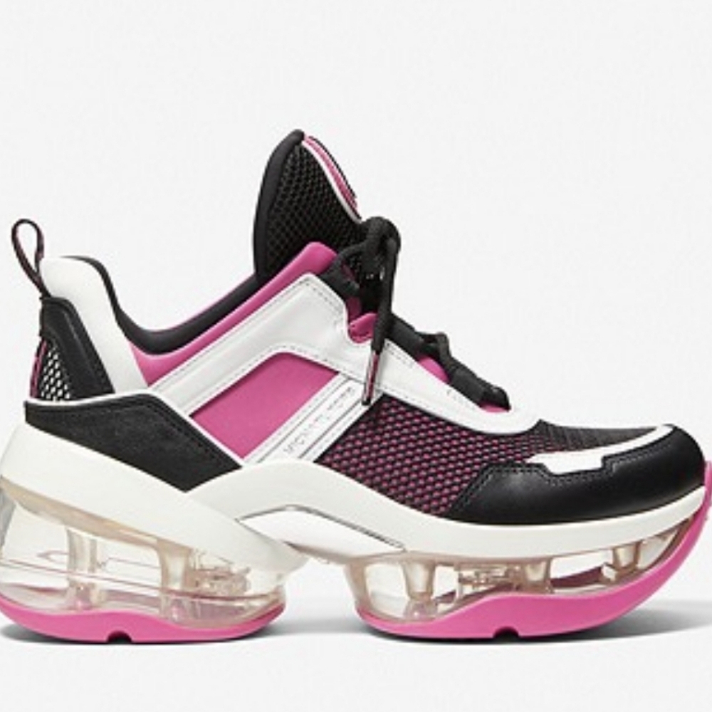 Michael Kors Women's Olympia Trainer Extreme Sneaker Cerise Multi - Picture 4 of 4